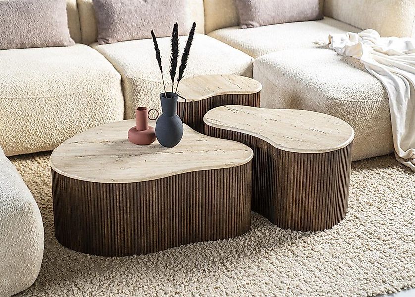 LEVEN Lifestyle Couchtisch LARIE organisch Tischplatte günstig online kaufen