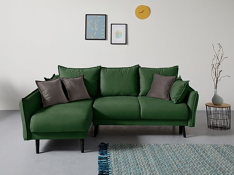 Home affaire Ecksofa "Asra L-Form" incl. Bettfunktion und Bettkasten, Seite günstig online kaufen