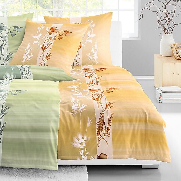 Irisette Bettwäsche Bettwäsche Irisette Biber Dublin 8492-50 Apricot Gelb B günstig online kaufen