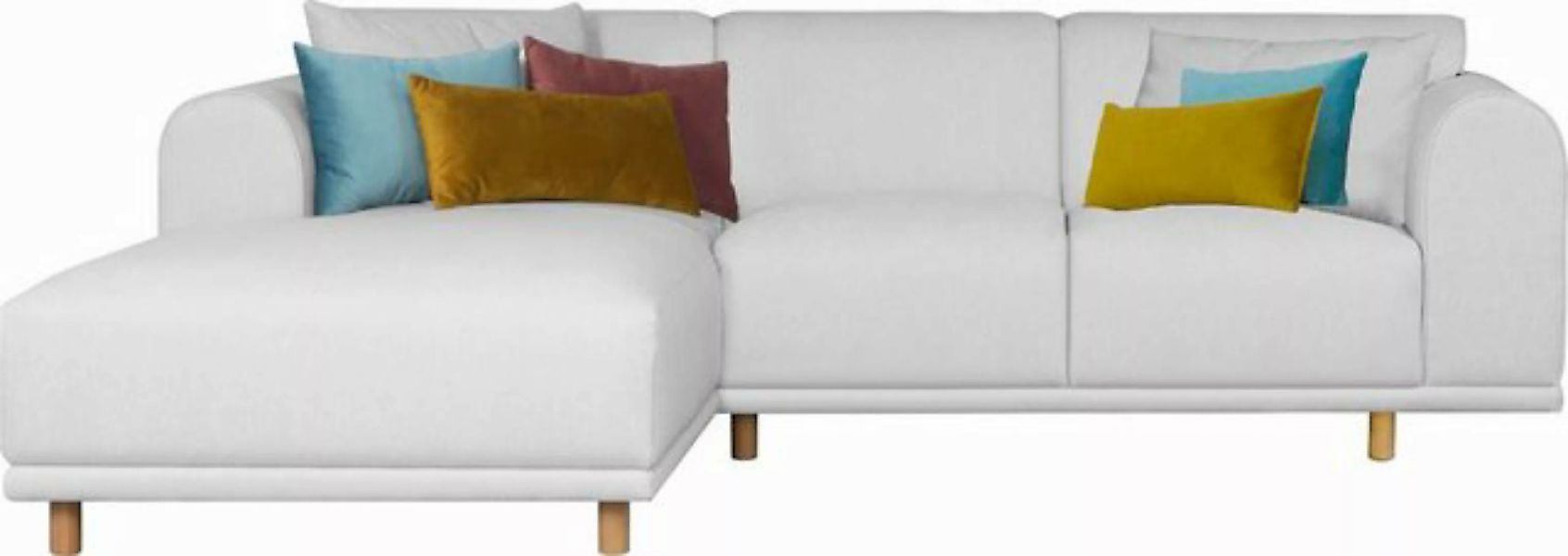 andas Ecksofa Maroon L-Form, in skandinavischem Design, mit losen Kissen günstig online kaufen