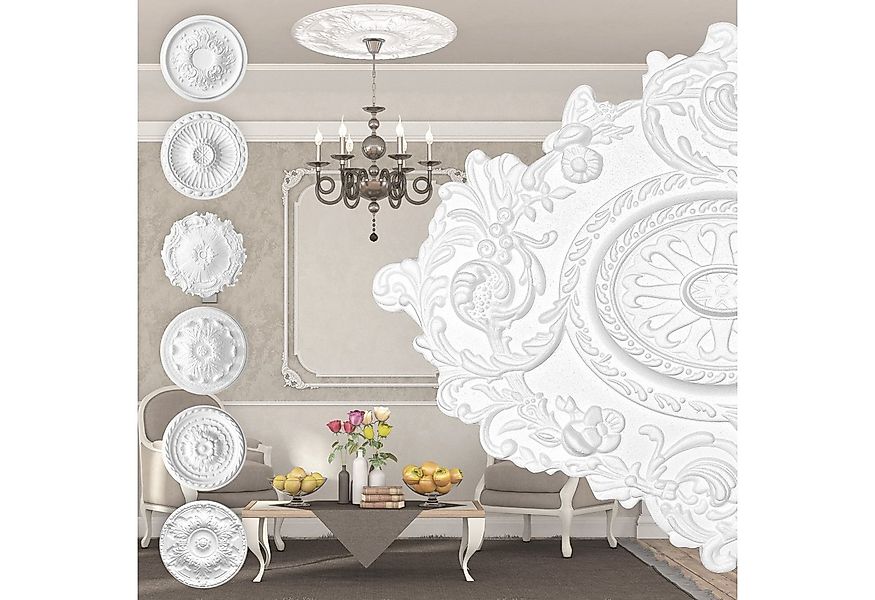 marbet design Wanddekoobjekt R-25 (Stuckrosette aus EPS Styropor, weiß, Zie günstig online kaufen