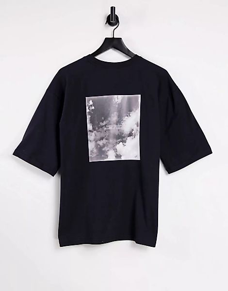 Public Desire – Oversize T-Shirt mit Grafik in Schwarz-Grau günstig online kaufen
