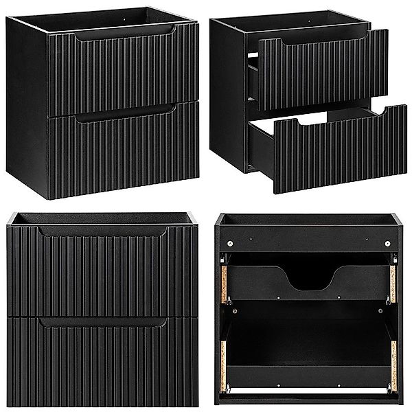Lomadox Waschbeckenschrank NEWPORT-56-BLACK 60 cm Waschtisch-Unterschrank günstig online kaufen