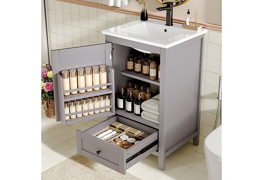 Flieks Waschtisch mit Türablagen und Schublade (1-St., B51/T46/H85 cm, bode günstig online kaufen