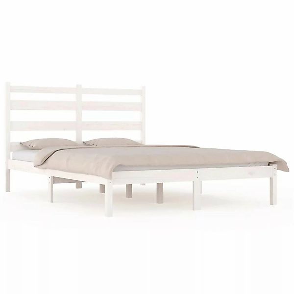 vidaXL Massivholzbett Weiß Kiefer 120x190 cm 4FT Small Double1083521 günstig online kaufen