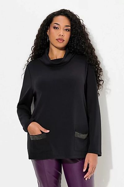 Ulla Popken Sweatshirt Sweatshirt Ziersteintaschen Boxy Stehkragen günstig online kaufen