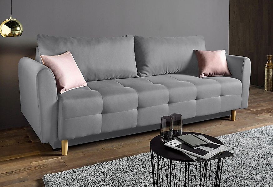 Home affaire Schlafsofa "Nordic" inklusive Bettkasten und Zierkissen günstig online kaufen