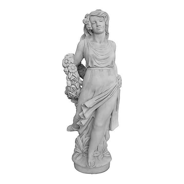 gartendekoparadies.de Gartenfigur Große Frauen-Statue mit Blumenkranz, günstig online kaufen