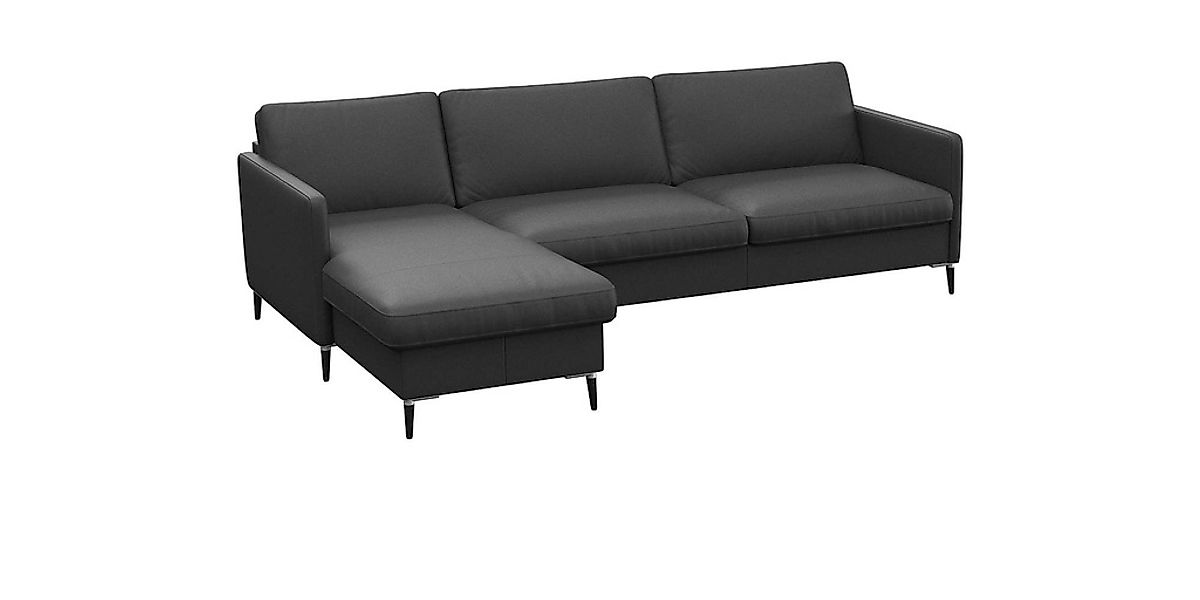 FLEXLUX Ecksofa »Fiore, L-Form«, schmale Armlehnen, Kaltschaum, Füße Alu+sc günstig online kaufen