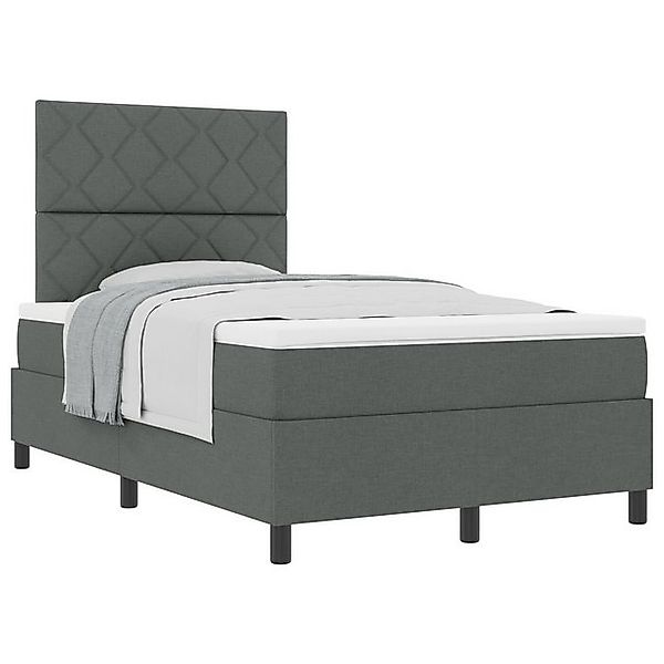 vidaXL Bett Boxspringbett mit Matratze Dunkelgrau 120x200 cm Stoff (1-tlg) günstig online kaufen