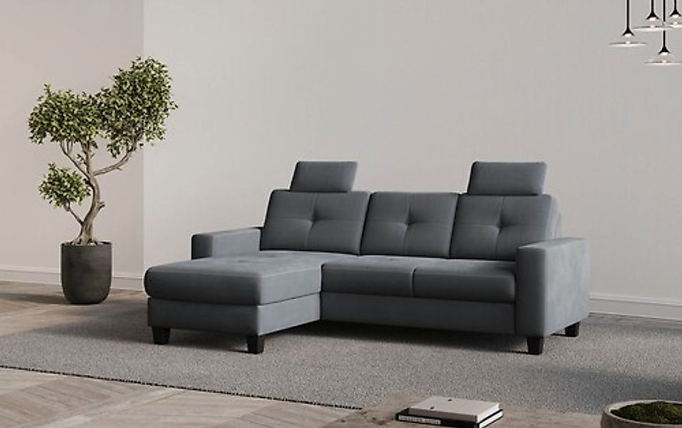 Places of Style Ecksofa »Varese L-Form«, wahlweise mit Bettfunktion und Bet günstig online kaufen