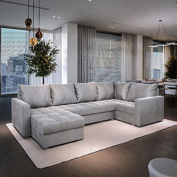 Masseno Ecksofa LORIVO mit Schlaffunktion U-Form, günstig online kaufen