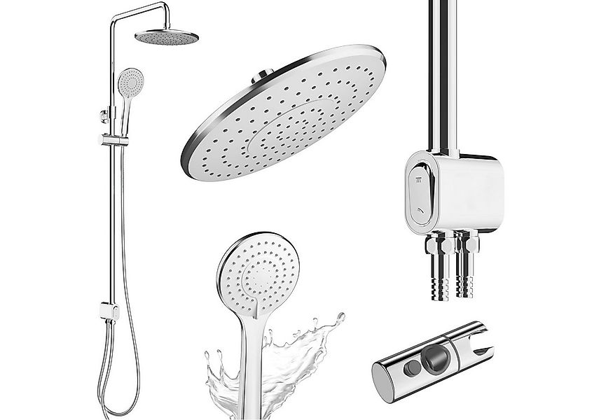 Laakfeld Duschsystem ohne Armatur Edelstahl rostfrei mit Druckknopf ohne Ar günstig online kaufen