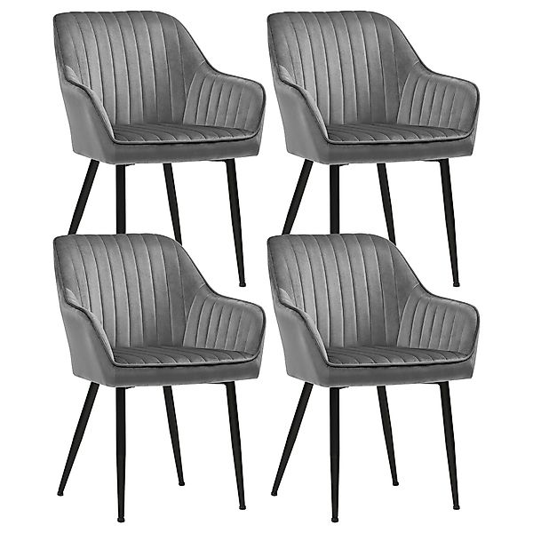 SONGMICS Esszimmerstuhl (4 St), 4er Set, Küchenstuhl, Sessel, Samt, Polster günstig online kaufen