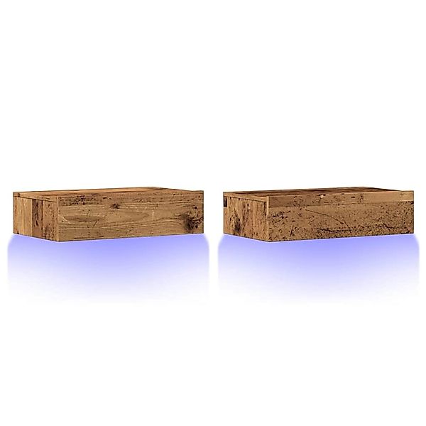 vidaXL TV-Schränke mit LED-Leuchten 2 Stk Altholz-Optik 60x35x15,5 cm 85634 günstig online kaufen