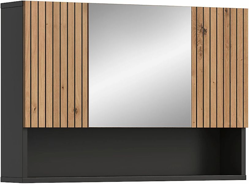 welltime Spiegelschrank "MANI, Spiegeltür, 1 offenes Fach, 3 Türen" 1 Stk. günstig online kaufen