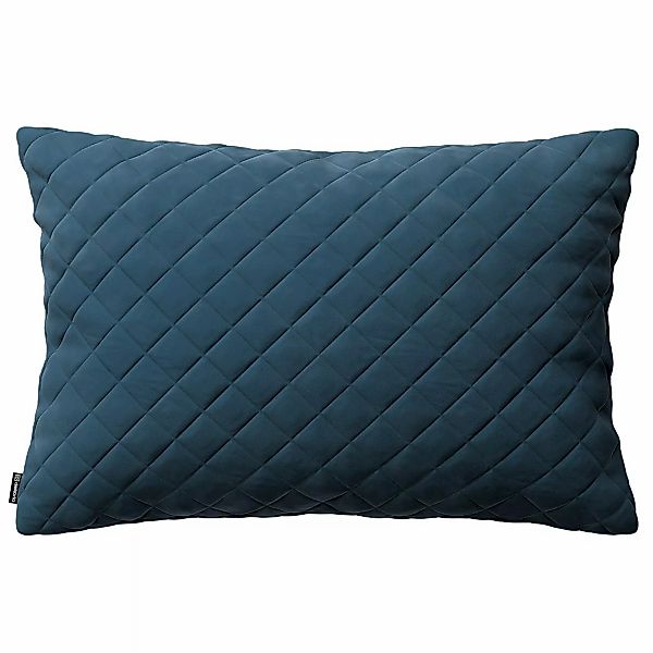 Kissenhülle Mia gesteppt 60x40cm, blau, 60 x 40 cm, Velvet (704-16) günstig online kaufen