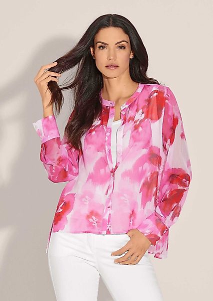MADELEINE Langarmbluse Rundhals-Bluse mit Unikat-Print günstig online kaufen