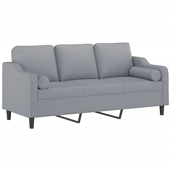 vidaXL 3-Sitzer-Sofa mit Zierkissen Hellgrau 180 cm Stoff 3200853 günstig online kaufen