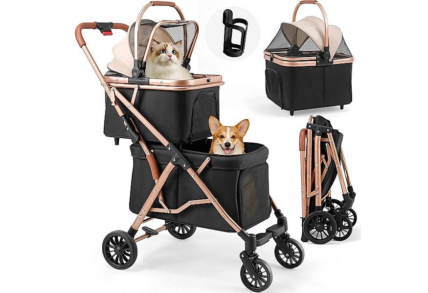 TLGREEN Hundebuggy,Klappbarer Doppelkorb-Hundewagen & Transportwagen, (Ein- günstig online kaufen