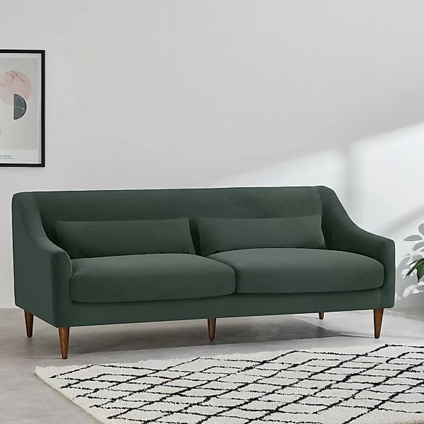Herton 3-Sitzer Sofa, Samt in Herbstgruen - MADE.com günstig online kaufen