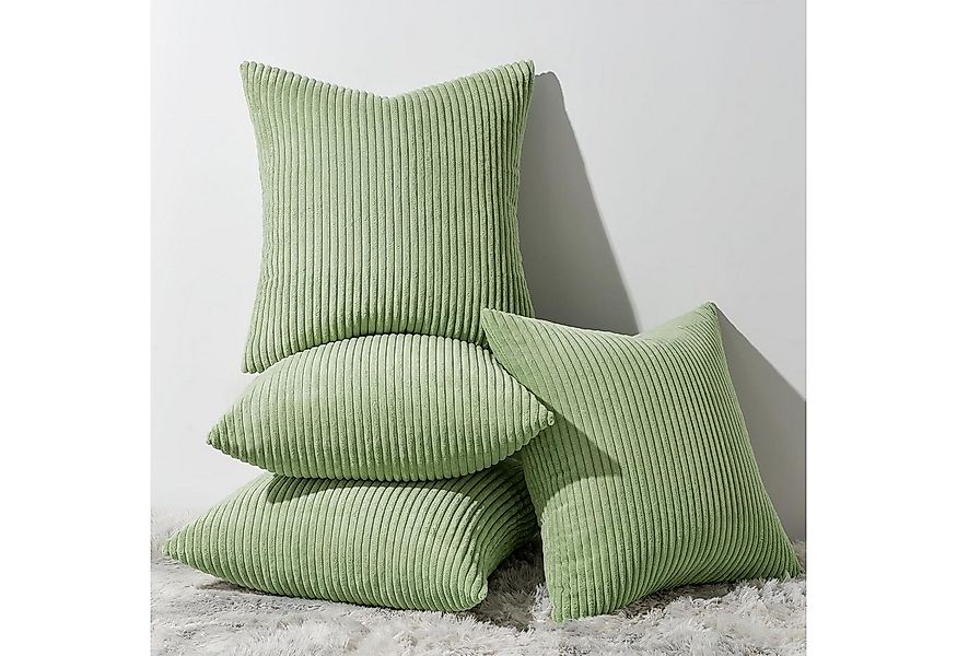 Topfinel Kissenbezüge 4er Set Kordsamt, flauschig Farbverlauf, Gestreift, d günstig online kaufen