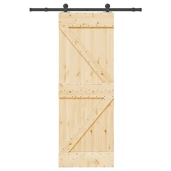 vidaXL Schiebetür mit Beschlag 70x210 cm Massivholz Kiefer 3332616 günstig online kaufen
