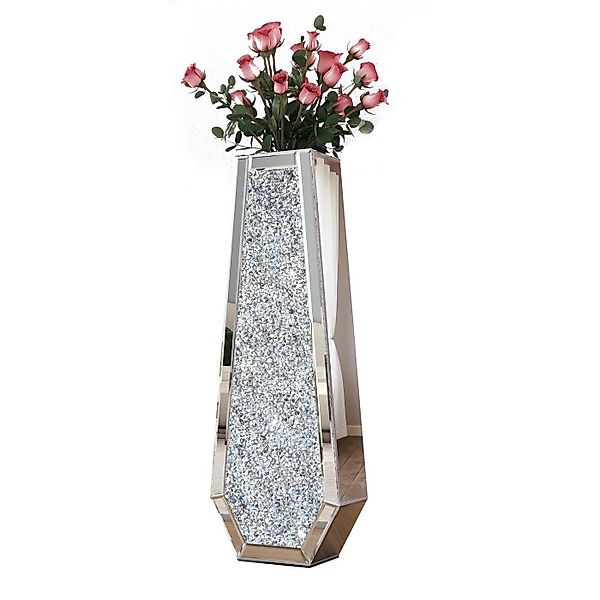 Yorbay Bodenvase Spiegelglas Bodenvase mit Kristall-Diamant-Intarsien, Eleg günstig online kaufen