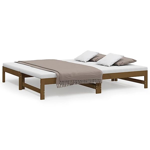 vidaXL Tagesbett Ausziehbar Honigbraun 2x(90x190) cm Massivholz Kiefer13694 günstig online kaufen