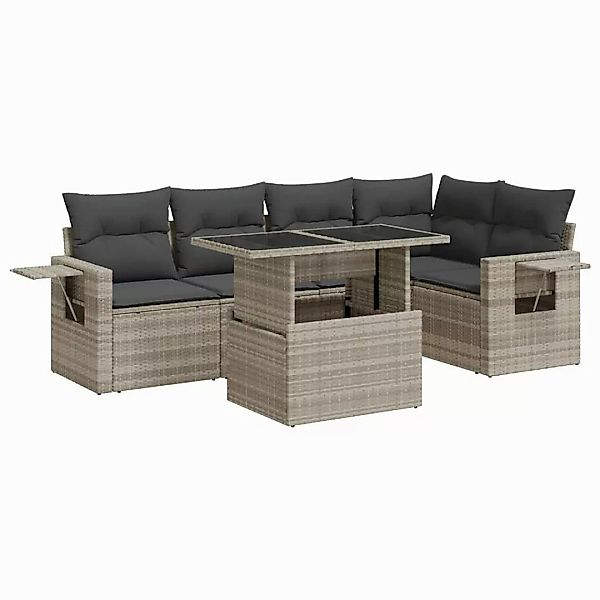 vidaXL Gartenlounge-Set 6-tlg. Garten-Sofagarnitur mit Kissen günstig online kaufen