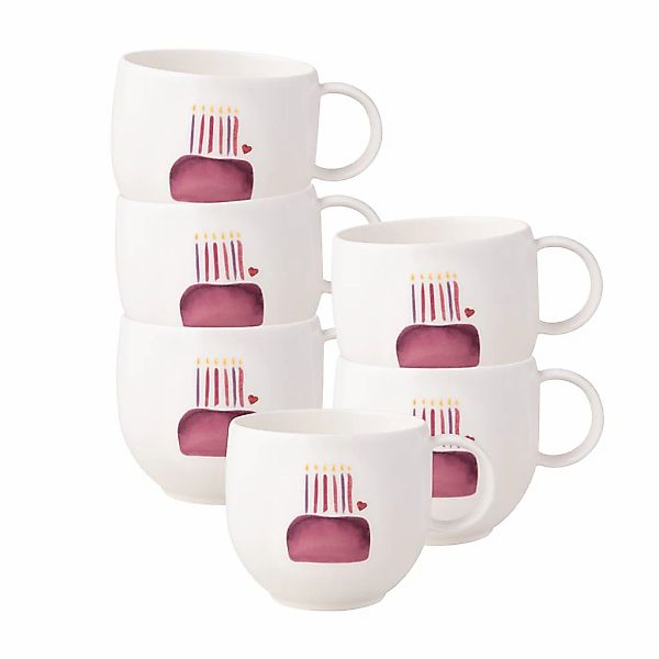 Villeroy & Boch Becher "Henkelbecher Happy Birthday With Love 290 ml 6er Se günstig online kaufen