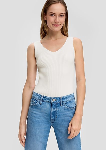 s.Oliver Pullunder Geripptes Stricktop aus Viskosemix günstig online kaufen