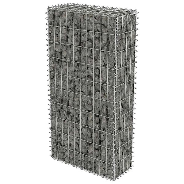vidaXL Gabionenwand mit Abdeckung Verzinkter Stahl 50x20x100 cm 143576 günstig online kaufen