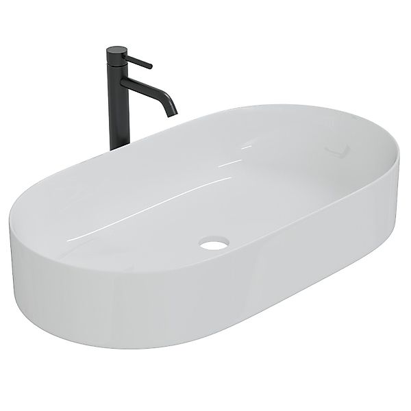 HAGO Aufsatzwaschbecken Keramik 60x38cm oval weiß günstig online kaufen