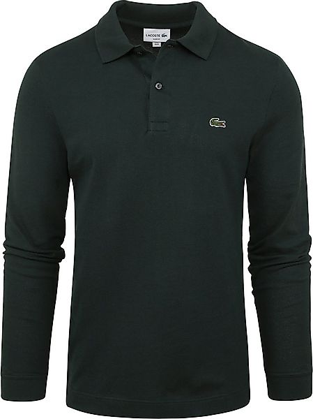 Lacoste Langarm-Poloshirt Dunkelgrün - Größe M günstig online kaufen