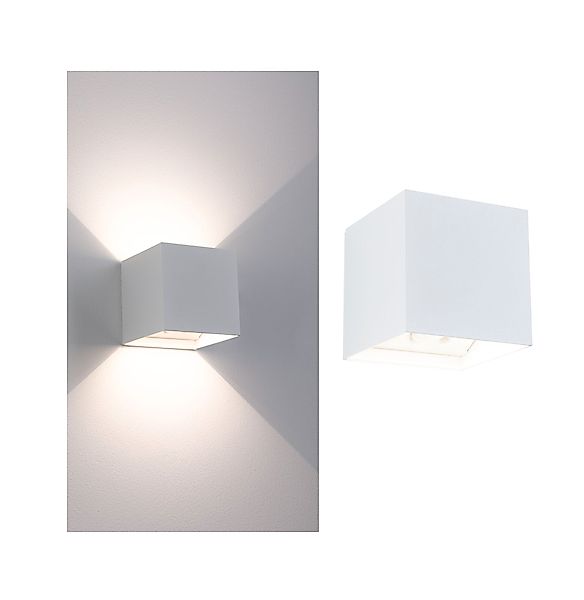 Paulmann "LED Akkuwandleuchte Nyara IP44 3000K 100x104mm 2x1W Weiß" günstig online kaufen