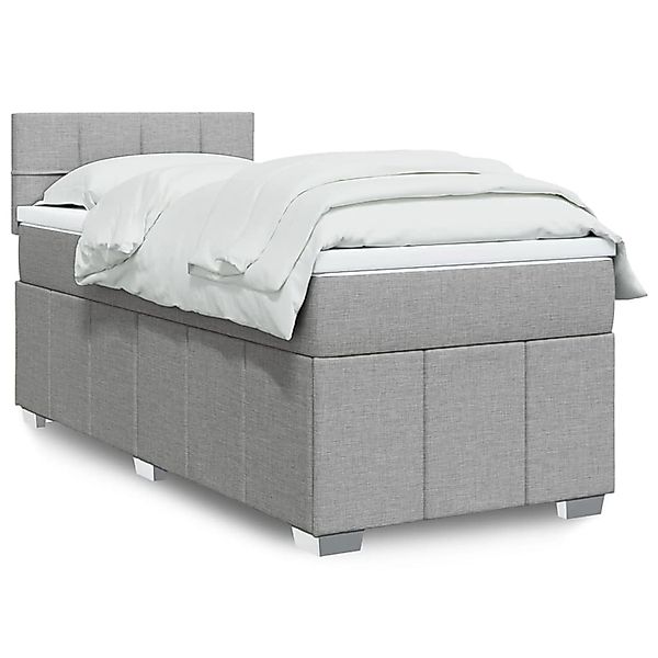 vidaXL Boxspringbett mit Matratze Hellgrau 80x200 cm Stoff 3289195 günstig online kaufen