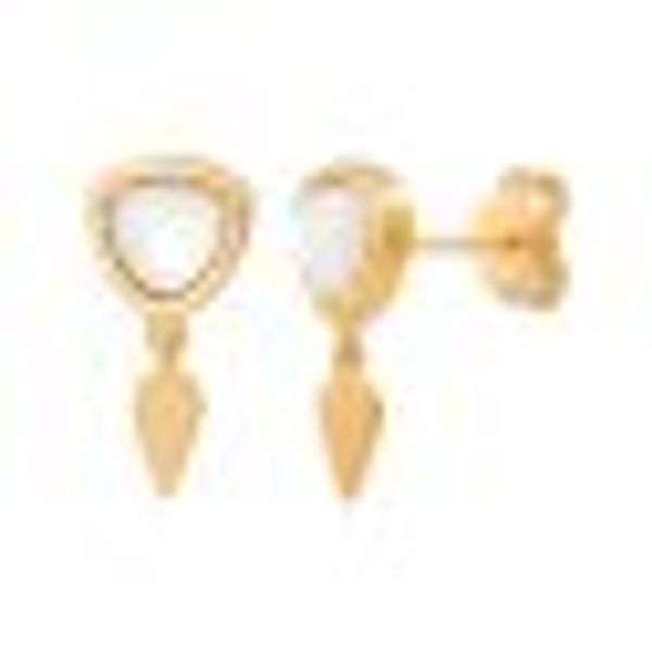 Ohrstecker mit Anhänger 925 Silber vergoldet weißer Mondstein günstig online kaufen