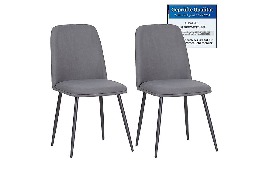 Albatros International Esszimmerstuhl BONO Strukturstoffstuhl Grau– 2er-Set günstig online kaufen