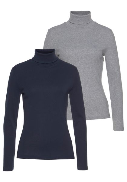 Flashlights Rollkragenshirt (2er-Pack) Langarm, sehr figurbetont, günstig online kaufen