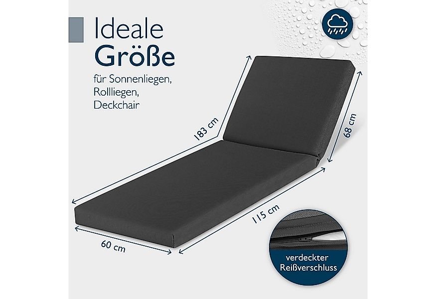 Beautissu Liegenauflage 2er Set Deckchair Auflagen Wasserdicht QD-RL, 190x6 günstig online kaufen