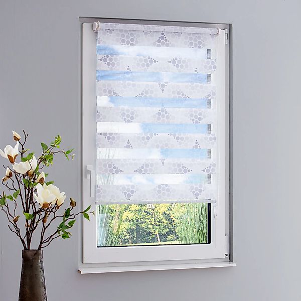 GARESA Doppelrollo "Kreise" Lichtschutz ohne Bohren freihängend dekorativ, günstig online kaufen