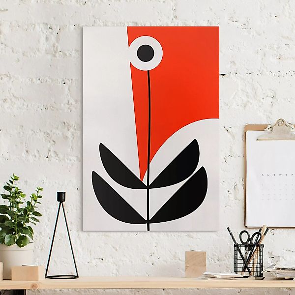 Leinwandbild Abstrakte Formen - Blume Rot günstig online kaufen