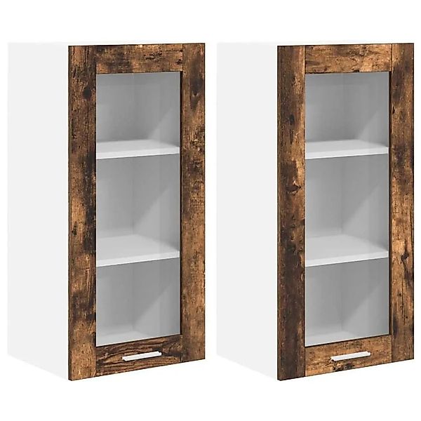 vidaXL Hängeschrank mit Tür 2 Stk Geräucherte Eiche 40 x 31 x 80 cm 884307 günstig online kaufen
