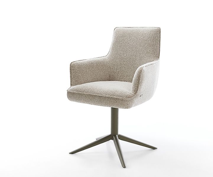 Drehstuhl Heira-Flex mit Armlehnen Webstoff Soft Beige Fußkreuz Effektfinis günstig online kaufen