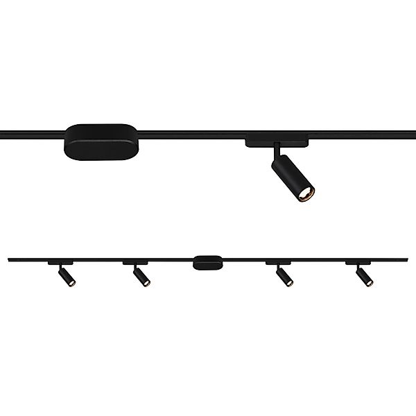 Brilo Schienensystem Luxtrail Starter-Set LED Spots Schwenkbar Schwarz günstig online kaufen