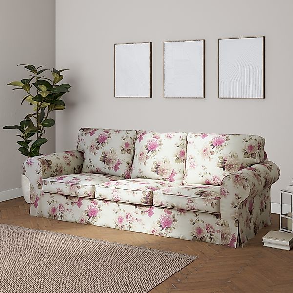 Bezug für Ektorp 3-Sitzer Sofa nicht ausklappbar, beige- rosa, Sofabezug fü günstig online kaufen