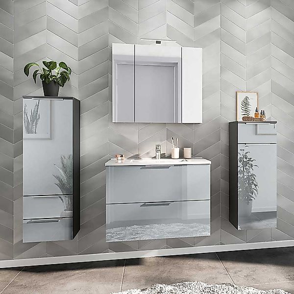 Modernes Waschplatz Set Made in Germany die Wandmontage (vierteilig) günstig online kaufen