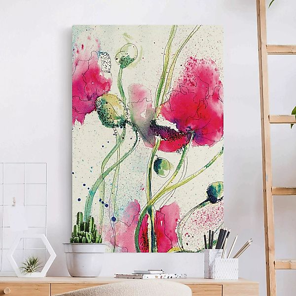Leinwandbild auf Naturcanvas Painted Poppies günstig online kaufen