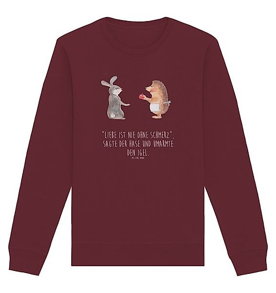 Mr. & Mrs. Panda Longpullover Hase Igel Größe L - Burgundy - Geschenk, Pull günstig online kaufen